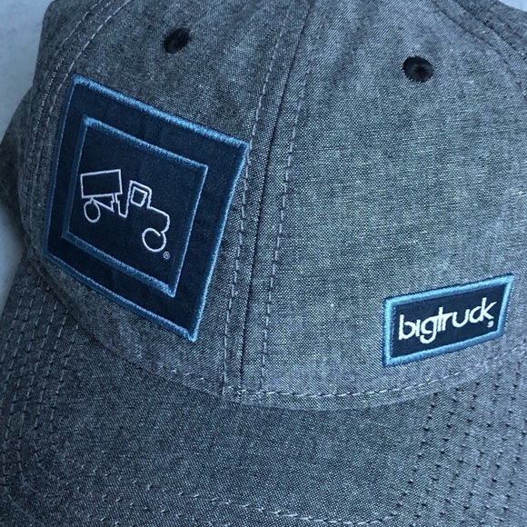 Big Truck Trucker Hat Chambray Gunmetal Grey Snap Back - Picture 2 of 10